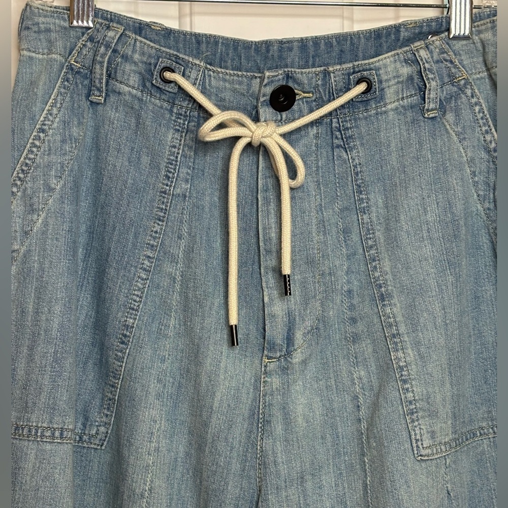 EUC James Perse Womens Light Blue Drawstring Denim Utility Pant size 26 - Picture 3 of 10